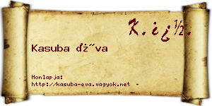 Kasuba Éva névjegykártya